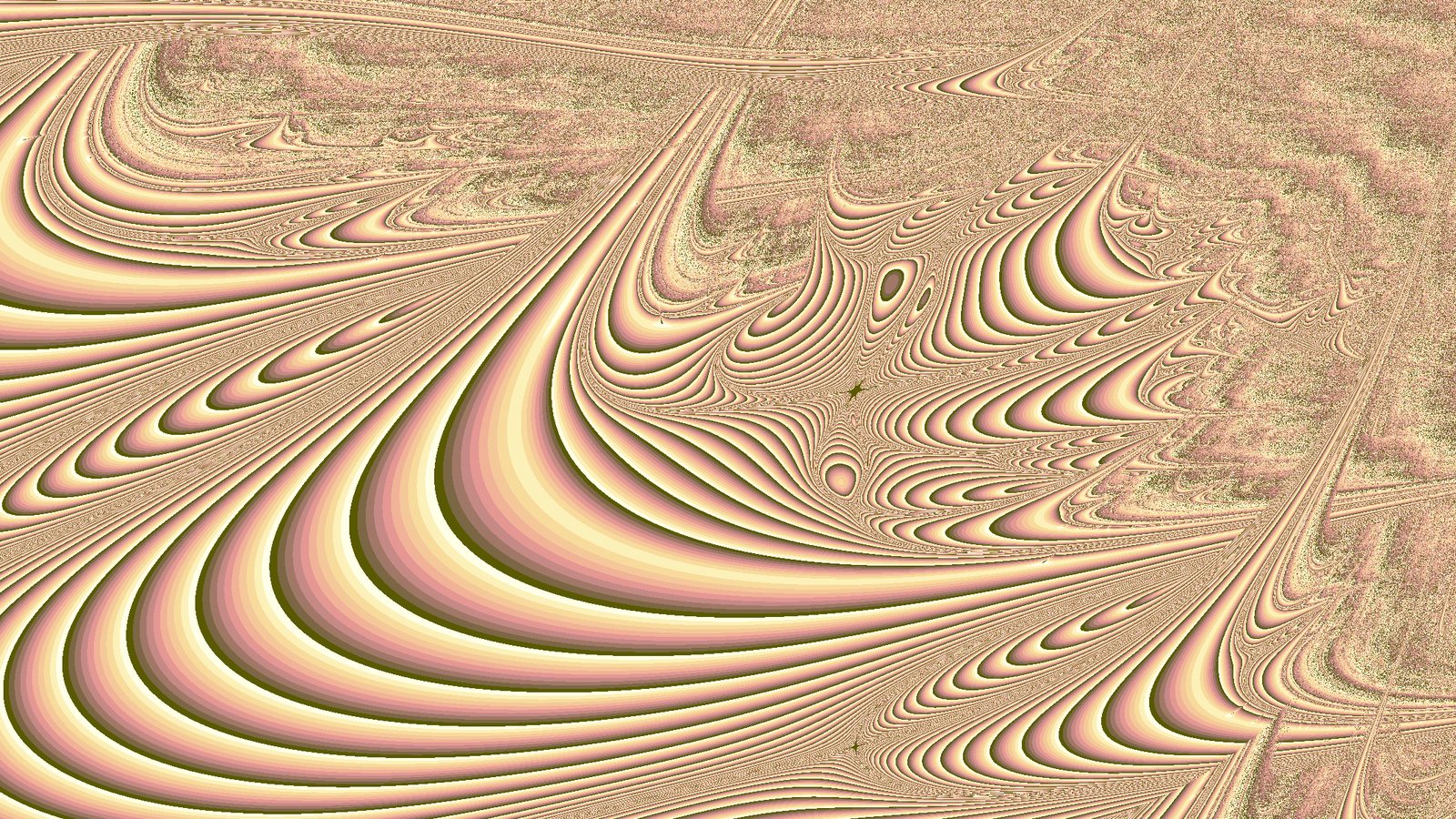 Wide Lyapunov fractal exploration scene used as the Fractal hero poster.