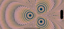 Magnet fractal with layered filaments and dense blue-orange folds.