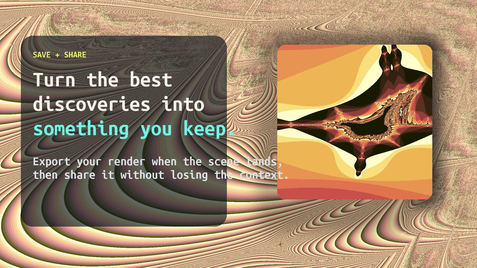 Fractal render preview representing saved and shared fractal artwork.